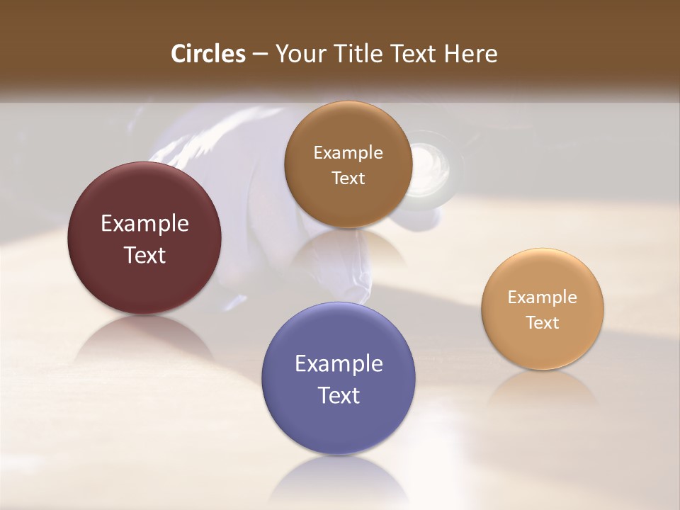 A Person Holding A Flashlight On Top Of A Wooden Table PowerPoint Template