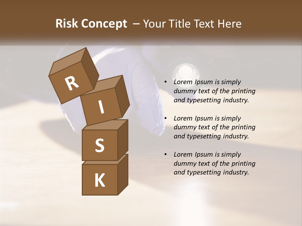 A Person Holding A Flashlight On Top Of A Wooden Table PowerPoint Template