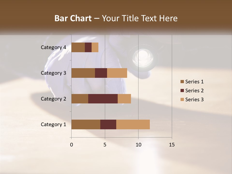 A Person Holding A Flashlight On Top Of A Wooden Table PowerPoint Template