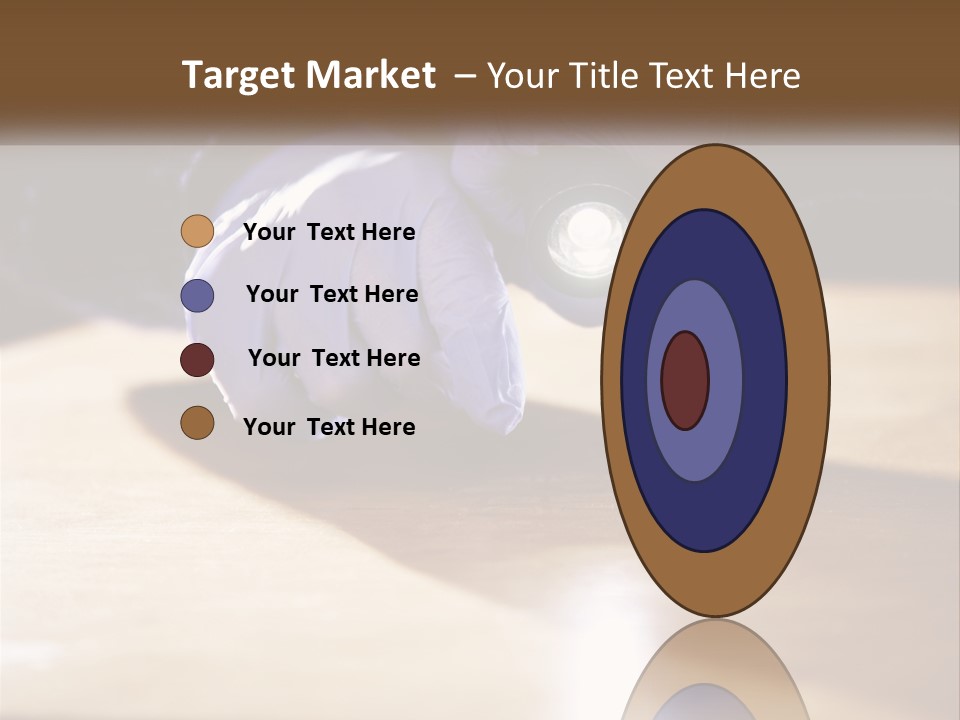 A Person Holding A Flashlight On Top Of A Wooden Table PowerPoint Template