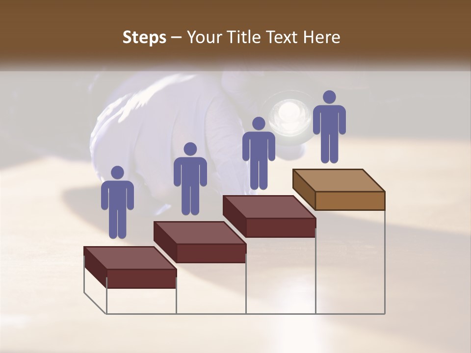 A Person Holding A Flashlight On Top Of A Wooden Table PowerPoint Template