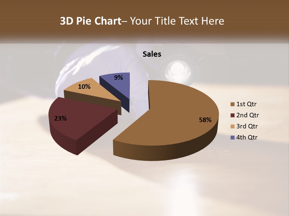 A Person Holding A Flashlight On Top Of A Wooden Table PowerPoint Template