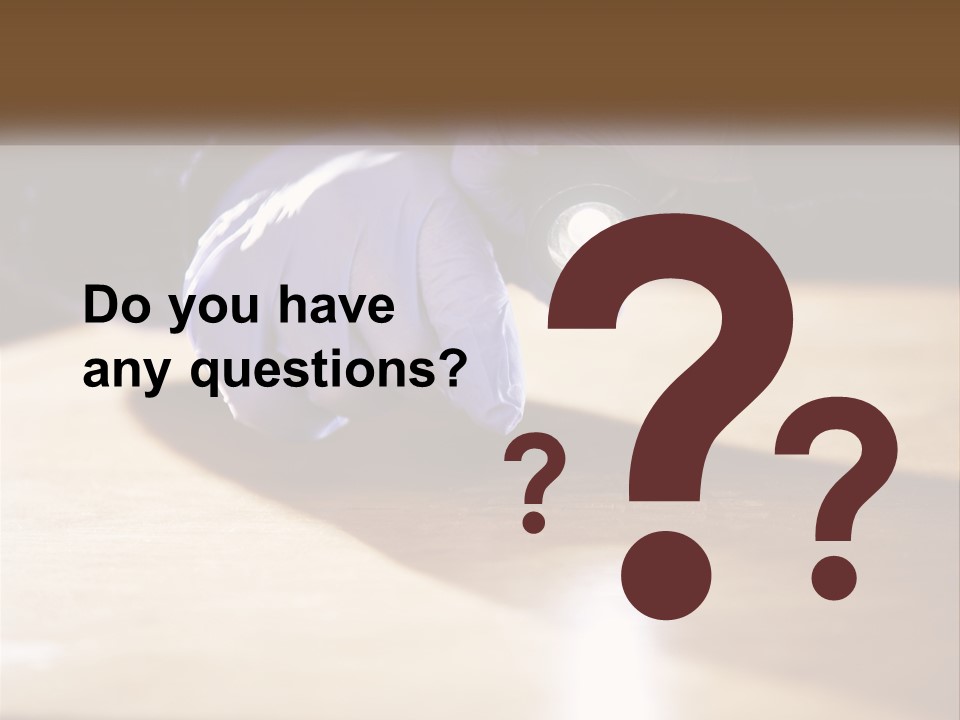 A Person Holding A Flashlight On Top Of A Wooden Table PowerPoint Template