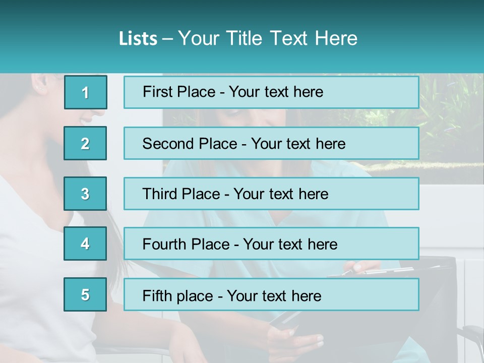 Two Women In Scrubs Are Looking At A Clipboard PowerPoint Template