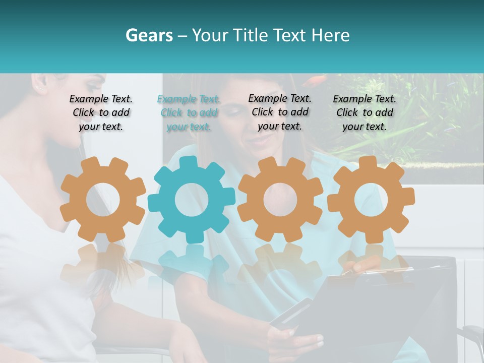 Two Women In Scrubs Are Looking At A Clipboard PowerPoint Template