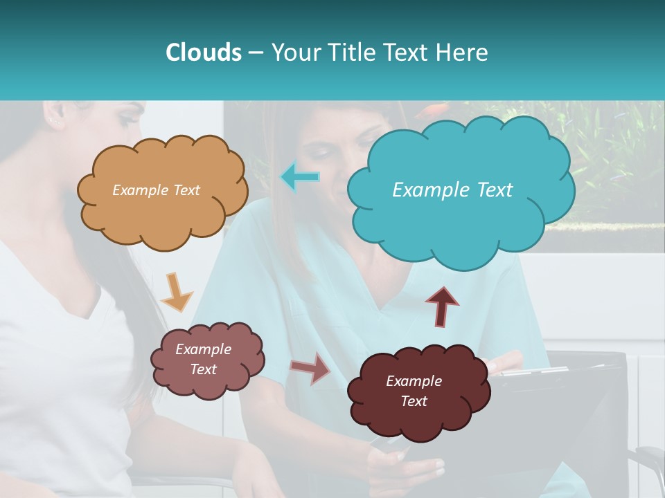 Two Women In Scrubs Are Looking At A Clipboard PowerPoint Template