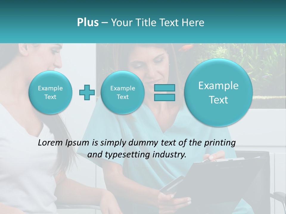 Two Women In Scrubs Are Looking At A Clipboard PowerPoint Template