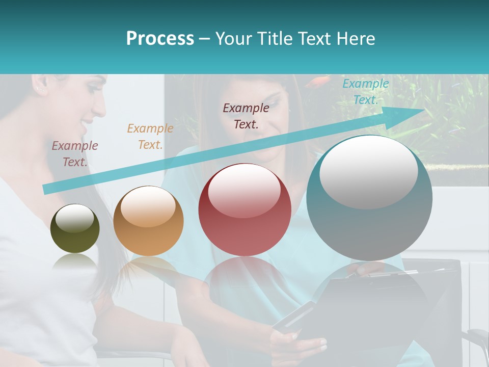Two Women In Scrubs Are Looking At A Clipboard PowerPoint Template