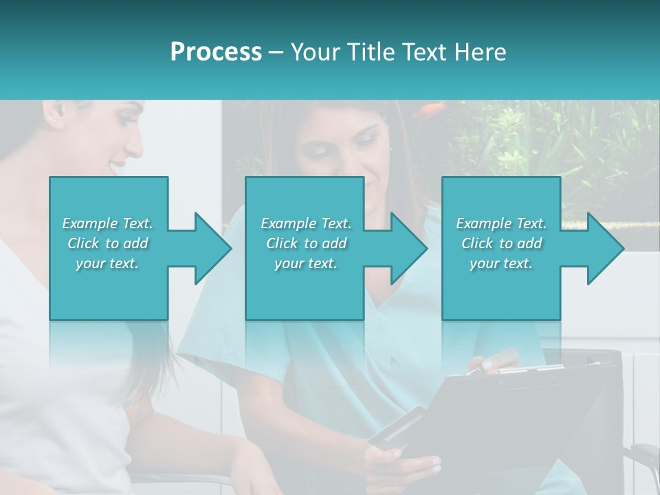 Two Women In Scrubs Are Looking At A Clipboard PowerPoint Template
