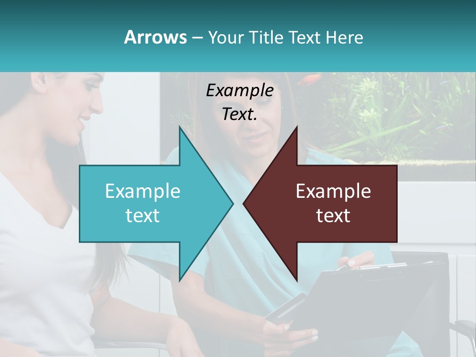 Two Women In Scrubs Are Looking At A Clipboard PowerPoint Template
