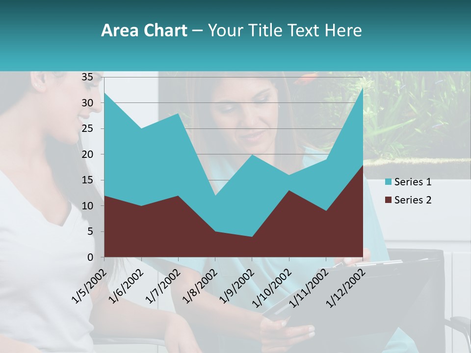 Two Women In Scrubs Are Looking At A Clipboard PowerPoint Template