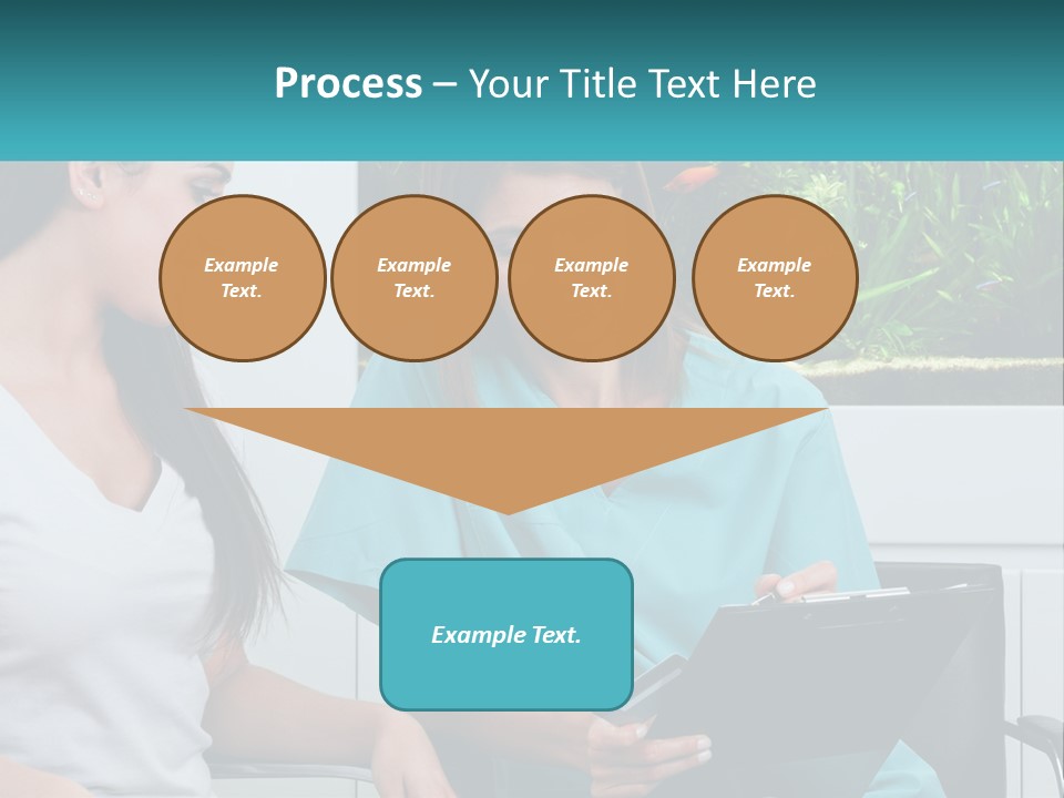Two Women In Scrubs Are Looking At A Clipboard PowerPoint Template