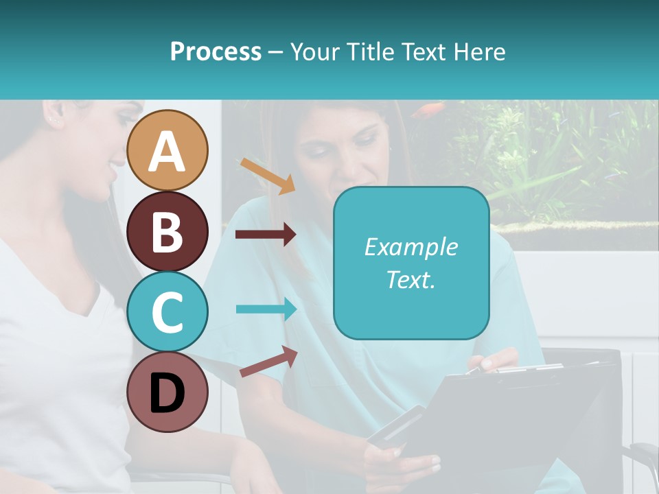 Two Women In Scrubs Are Looking At A Clipboard PowerPoint Template