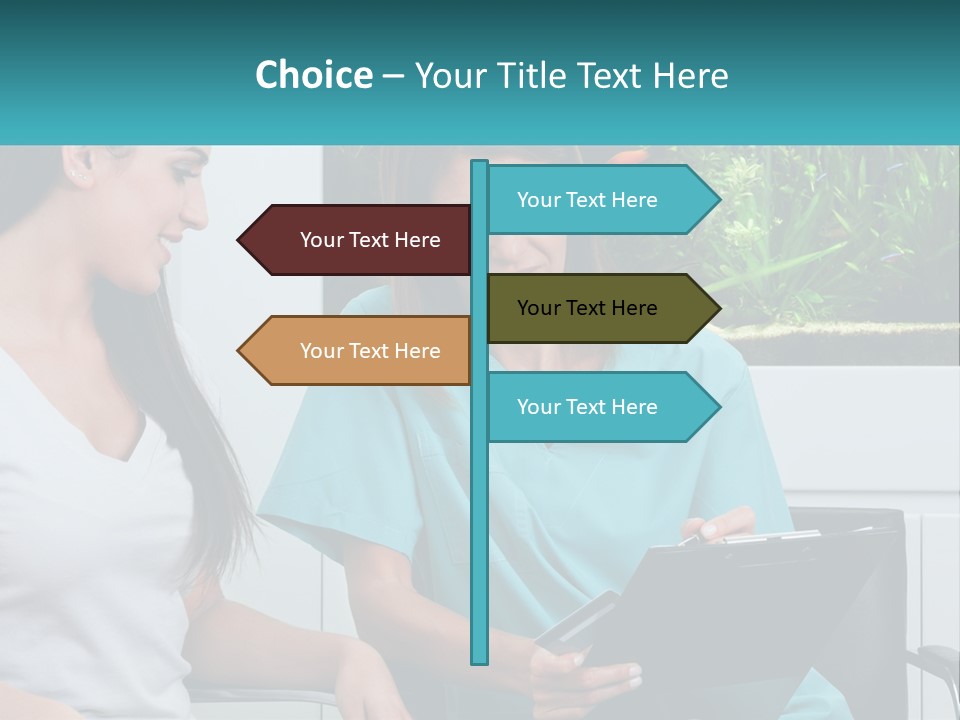 Two Women In Scrubs Are Looking At A Clipboard PowerPoint Template