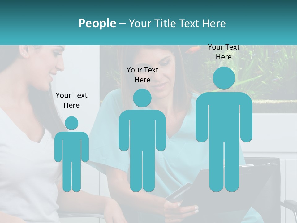 Two Women In Scrubs Are Looking At A Clipboard PowerPoint Template