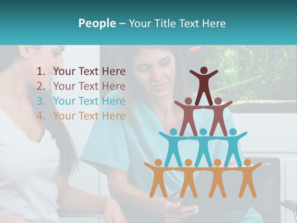 Two Women In Scrubs Are Looking At A Clipboard PowerPoint Template