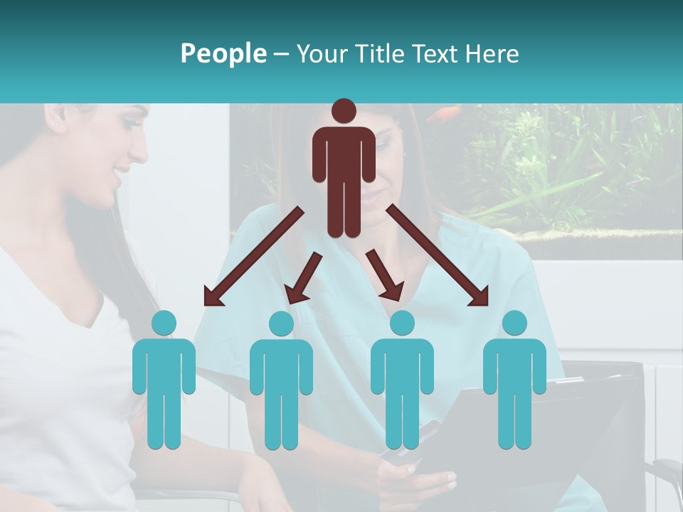 Two Women In Scrubs Are Looking At A Clipboard PowerPoint Template