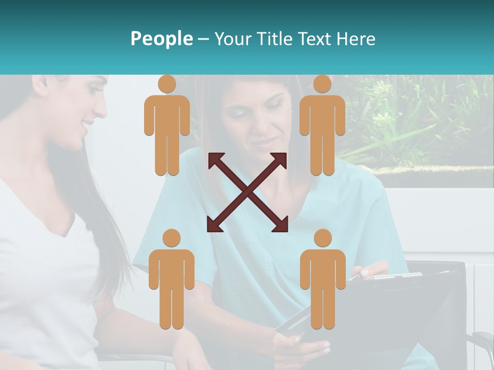 Two Women In Scrubs Are Looking At A Clipboard PowerPoint Template