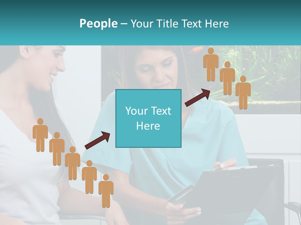 Two Women In Scrubs Are Looking At A Clipboard PowerPoint Template