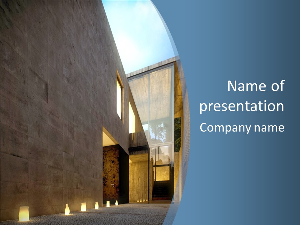 A Large Building With A Lot Of Lights On It PowerPoint Template