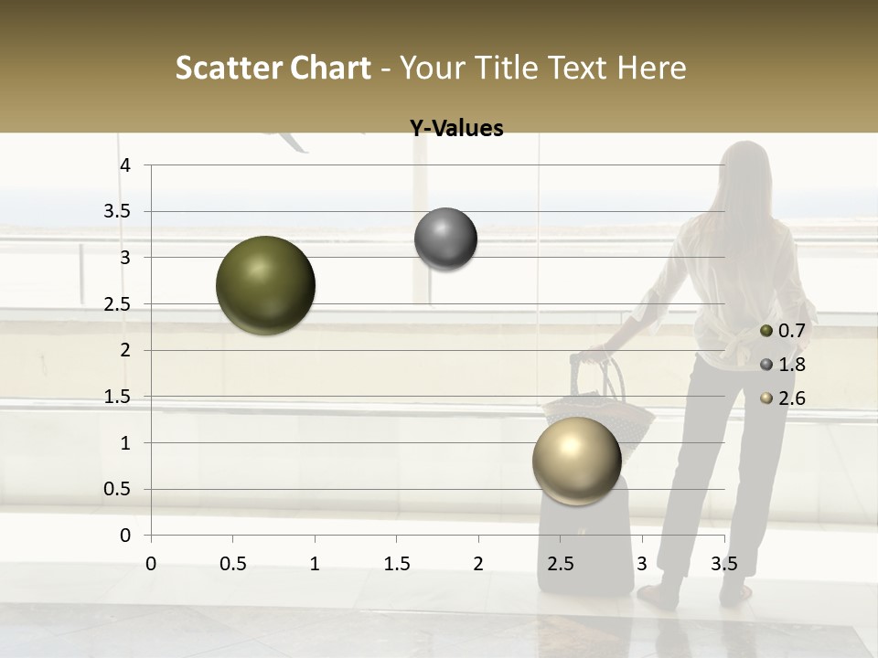 A Woman Standing In Front Of A Window With A Luggage Bag PowerPoint Template