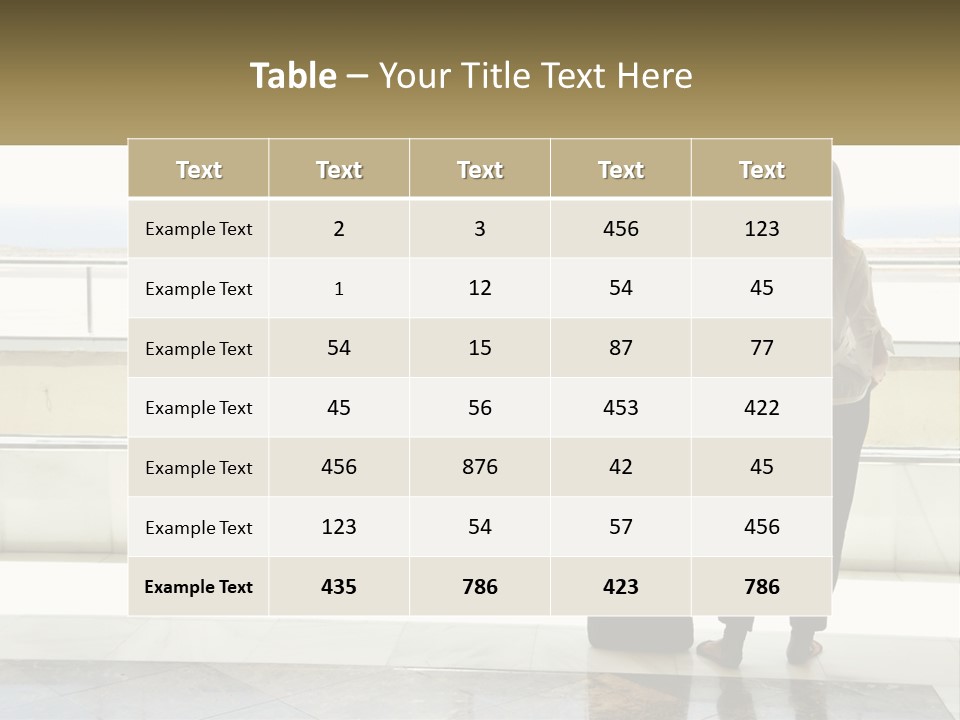 A Woman Standing In Front Of A Window With A Luggage Bag PowerPoint Template