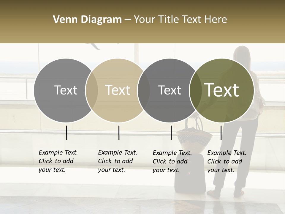 A Woman Standing In Front Of A Window With A Luggage Bag PowerPoint Template