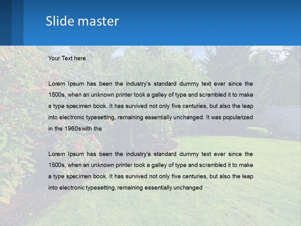 A Yard With A Fence And Trees In The Background PowerPoint Template