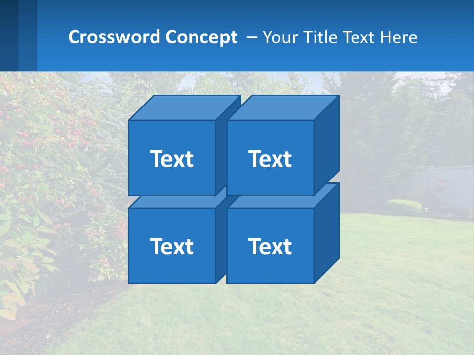 A Yard With A Fence And Trees In The Background PowerPoint Template
