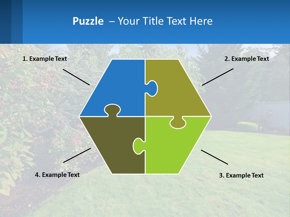 A Yard With A Fence And Trees In The Background PowerPoint Template