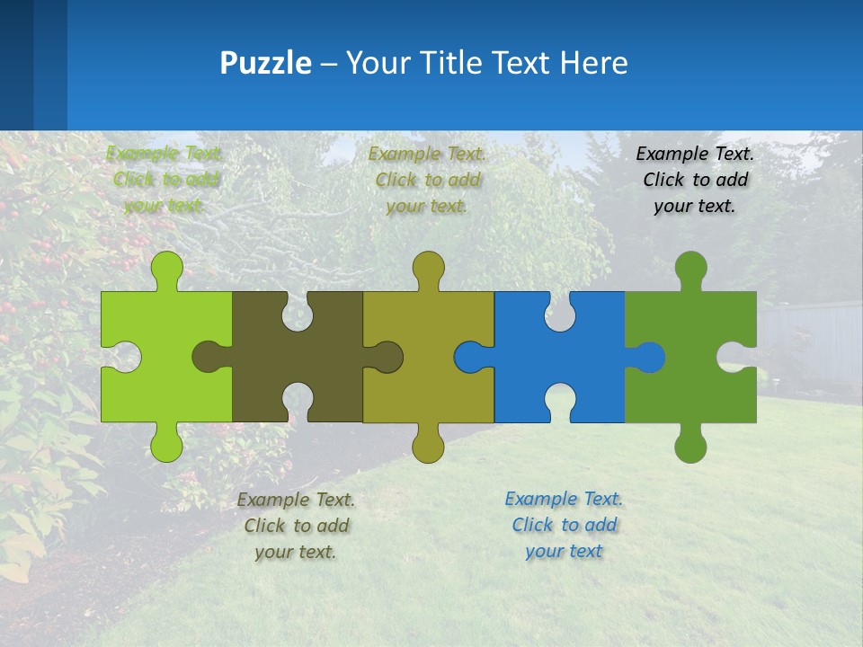 A Yard With A Fence And Trees In The Background PowerPoint Template