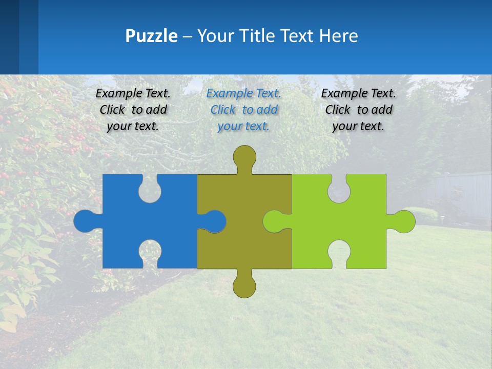 A Yard With A Fence And Trees In The Background PowerPoint Template