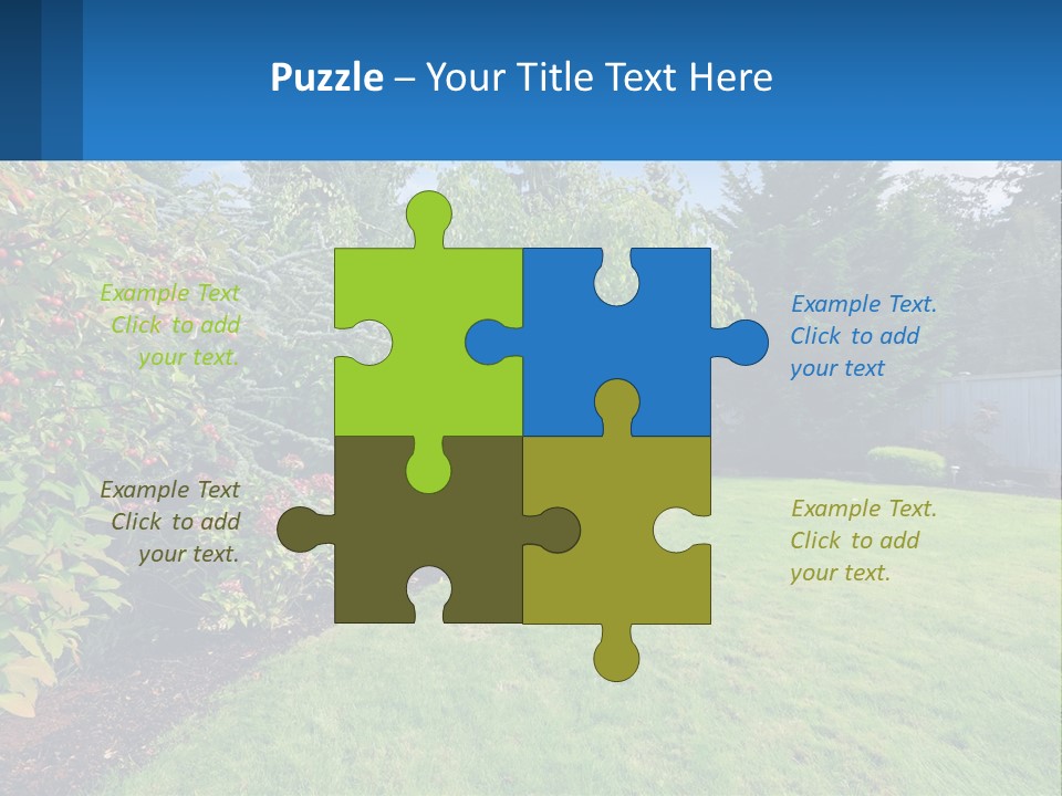 A Yard With A Fence And Trees In The Background PowerPoint Template