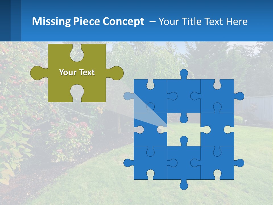 A Yard With A Fence And Trees In The Background PowerPoint Template