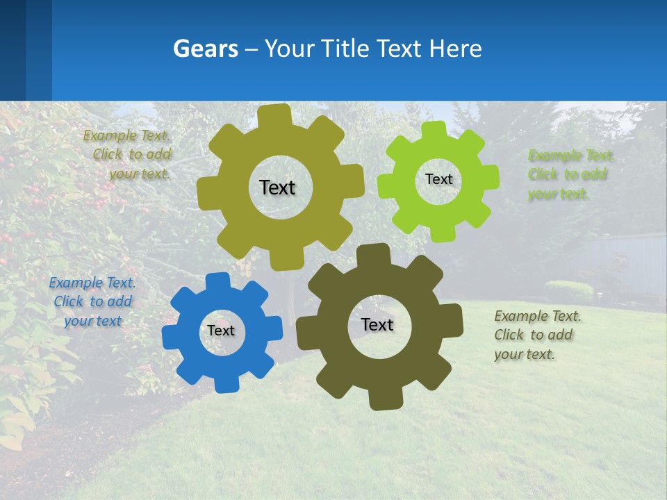 A Yard With A Fence And Trees In The Background PowerPoint Template