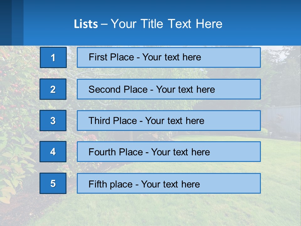 A Yard With A Fence And Trees In The Background PowerPoint Template
