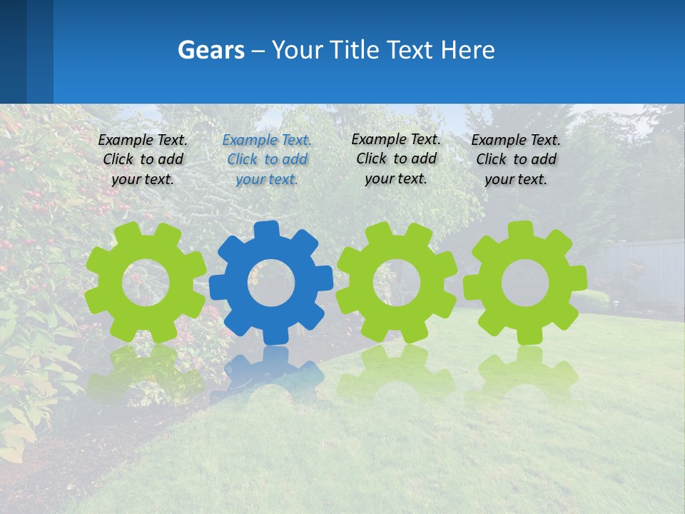 A Yard With A Fence And Trees In The Background PowerPoint Template