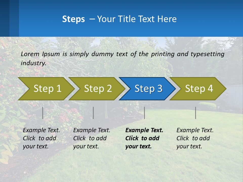A Yard With A Fence And Trees In The Background PowerPoint Template