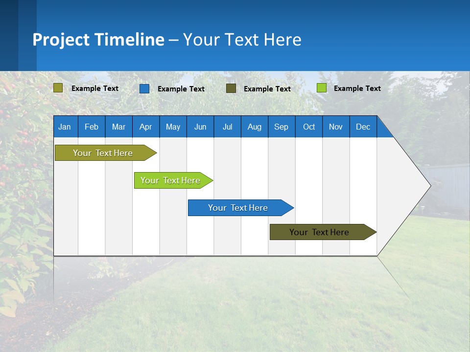 A Yard With A Fence And Trees In The Background PowerPoint Template