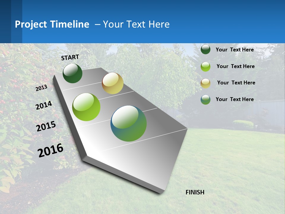 A Yard With A Fence And Trees In The Background PowerPoint Template