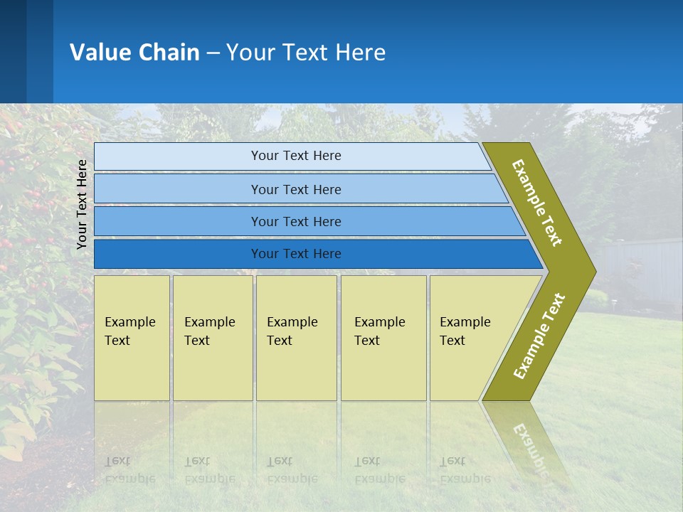 A Yard With A Fence And Trees In The Background PowerPoint Template
