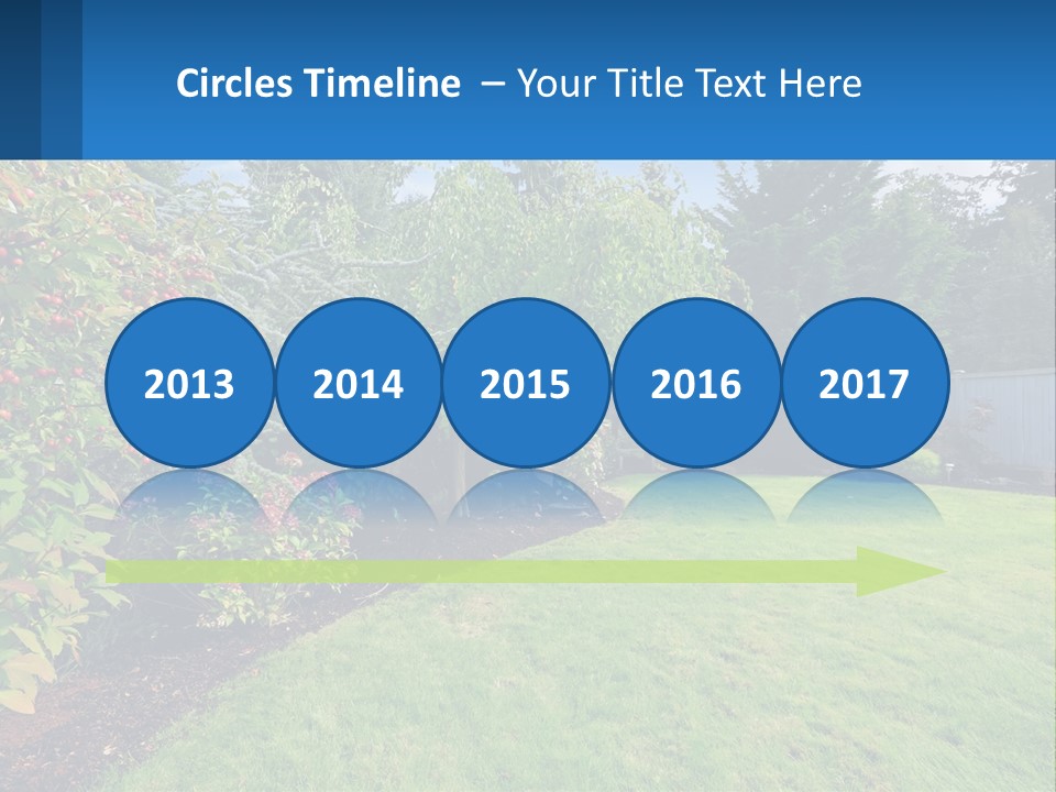 A Yard With A Fence And Trees In The Background PowerPoint Template