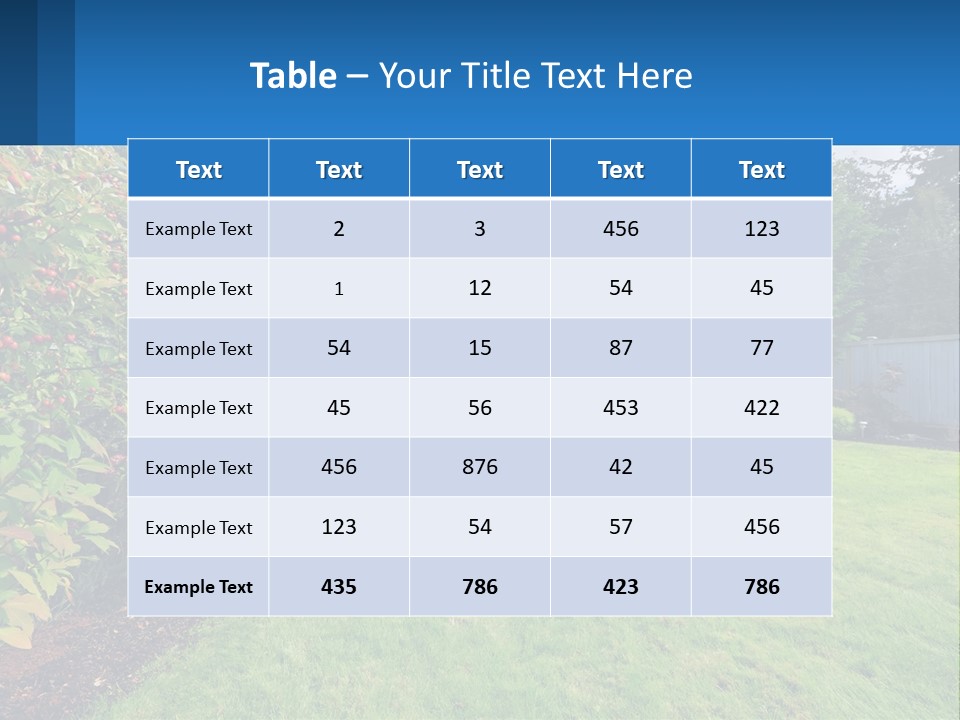 A Yard With A Fence And Trees In The Background PowerPoint Template