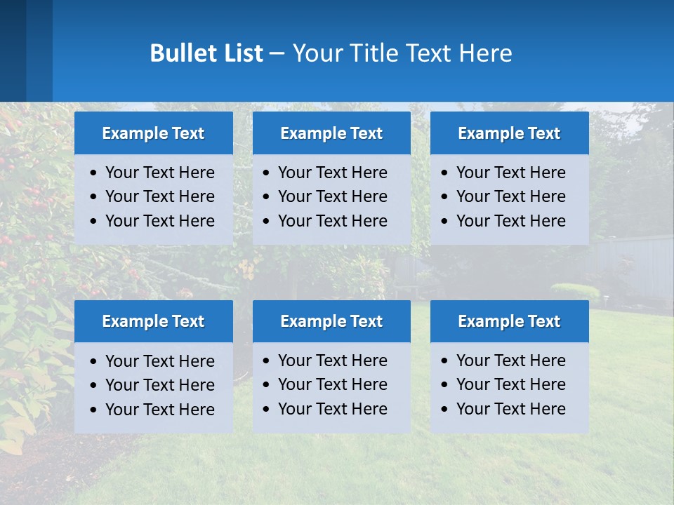 A Yard With A Fence And Trees In The Background PowerPoint Template