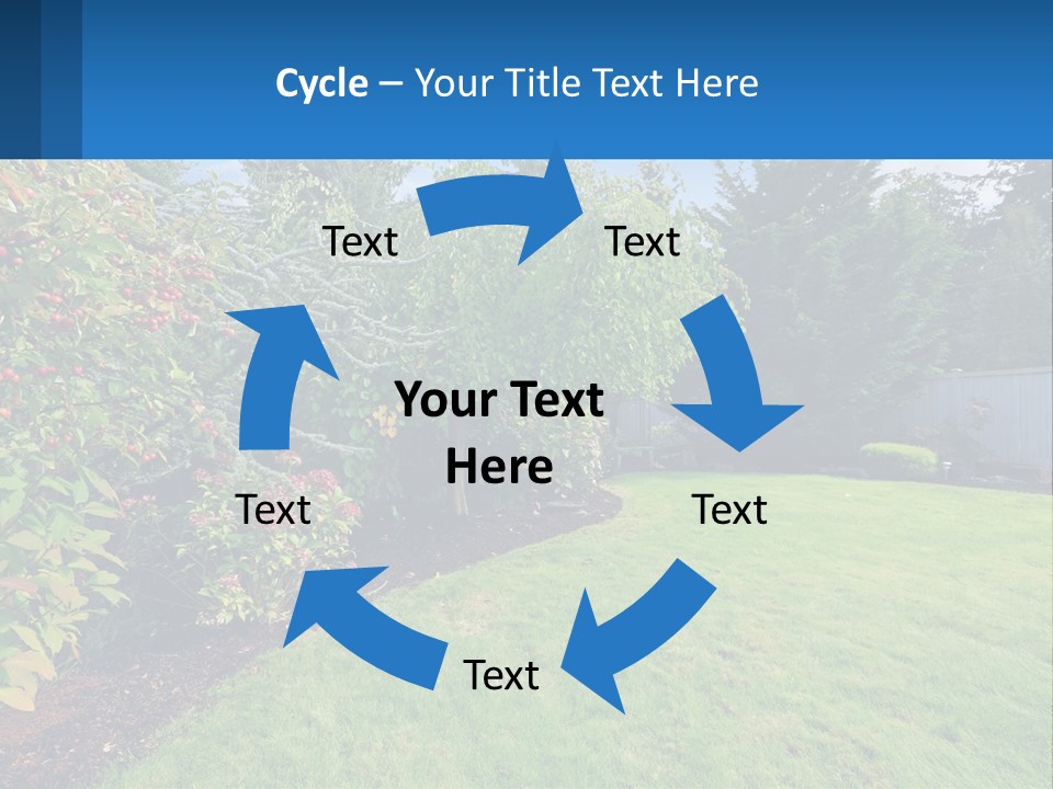 A Yard With A Fence And Trees In The Background PowerPoint Template