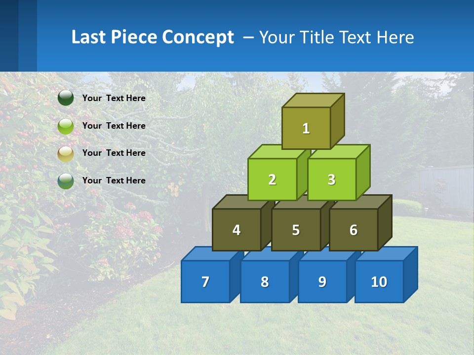 A Yard With A Fence And Trees In The Background PowerPoint Template