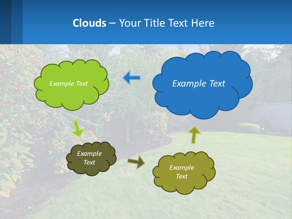A Yard With A Fence And Trees In The Background PowerPoint Template