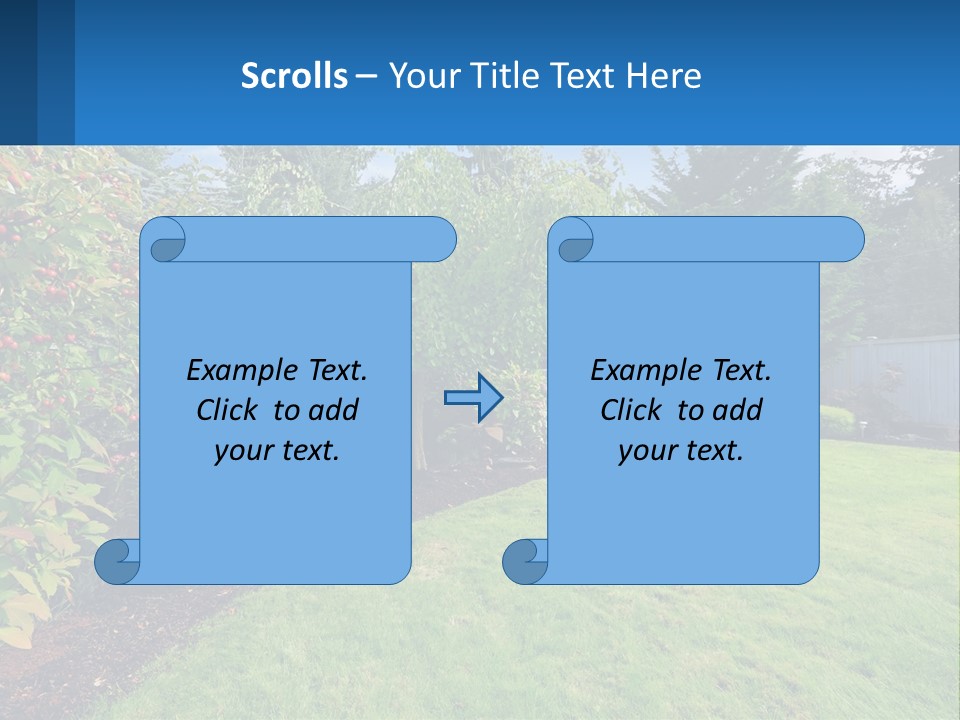 A Yard With A Fence And Trees In The Background PowerPoint Template
