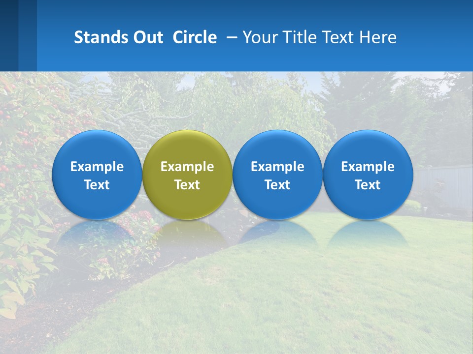 A Yard With A Fence And Trees In The Background PowerPoint Template