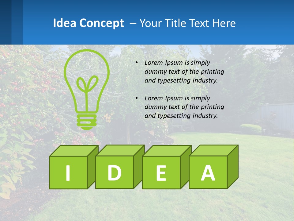 A Yard With A Fence And Trees In The Background PowerPoint Template